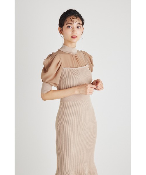 「rienda」 半袖ワンピース FREE ベージュ レディース_画像9