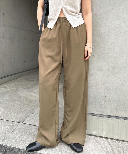 andme（アンドミー） スラックス パンツ 「新色追加」とろみイージー