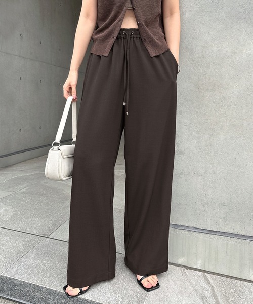 andme（アンドミー） スラックス パンツ 「新色追加」とろみイージー