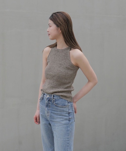 「Reurie'」 ノースリーブニット FREE ブラック レディース_画像4