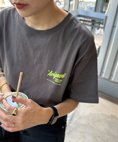 「DISCOAT」 半袖Tシャツ FREE ライトベージュ レディース_画像4