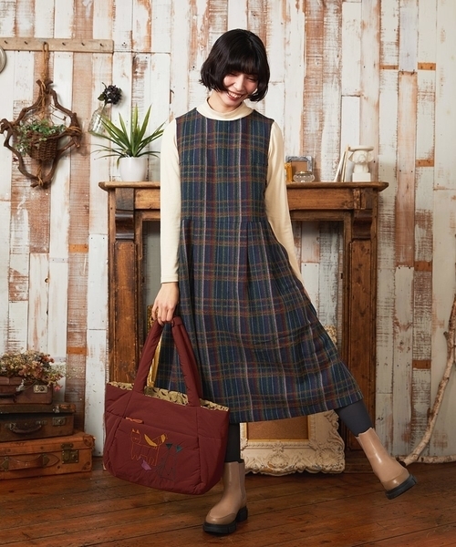 Jocomomola（ホコモモラ） tシャツ ベアスムース 配色刺繍カットソー