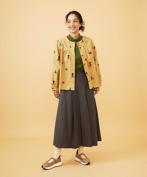 Jocomomola（ホコモモラ） tシャツ ベアスムース 配色刺繍カットソー