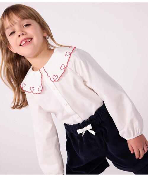 PETIT BATEAU（プチバトー） ブラウス シャツ 長袖ブラウス キッズ 