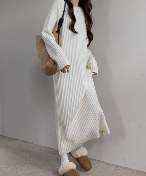 Sally Lunn ワンピース 長袖リブニットワンピース : ZOZOTOWN Yahoo!店