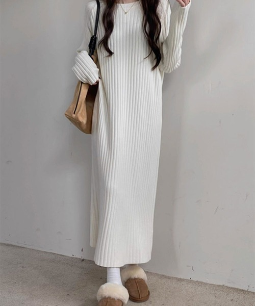 Sally Lunn ワンピース 長袖リブニットワンピース : ZOZOTOWN Yahoo!店