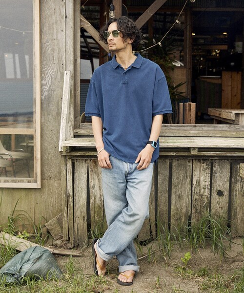 「Firsthand」 半袖ポロシャツ L ダークネイビー メンズ_画像9