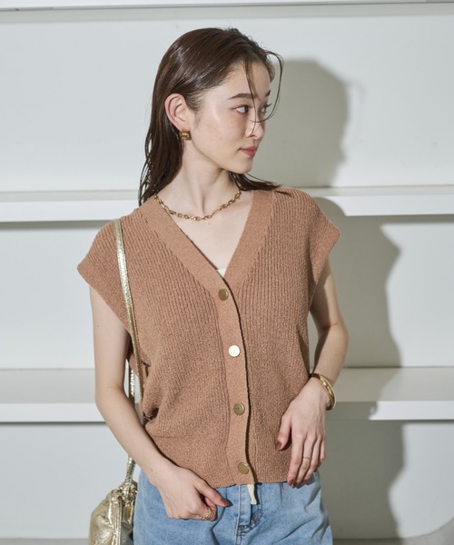 「Shelly island」 ノースリーブニット FREE ブラック レディース_画像3