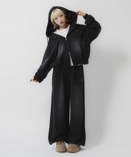 再値下げ　24aw H BEAUTY&YOUTH ヴィンテージライクスウェット 17HR（セブンティーンアワーズ） ワイドパンツ スウェットパンツ