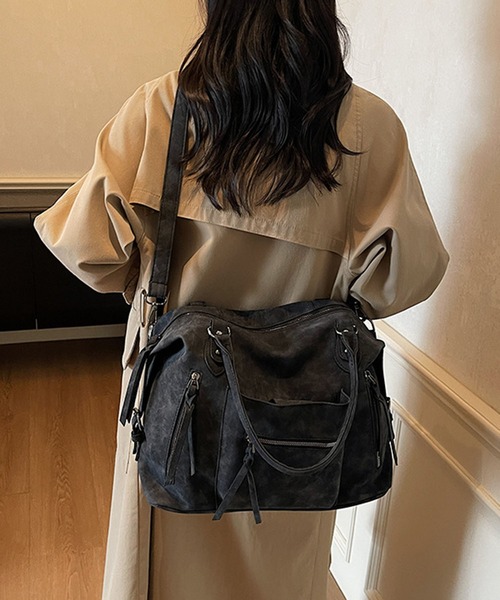 ショルダーバッグ バッグ ダブルジップ2WAYボストンショルダーバッグ/Y2K レディース | lulufa | 04