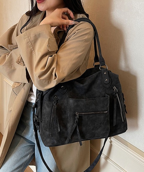 ショルダーバッグ バッグ ダブルジップ2WAYボストンショルダーバッグ/Y2K レディース | lulufa | 05