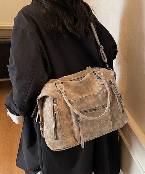 ショルダーバッグ バッグ ダブルジップ2WAYボストンショルダーバッグ/Y2K レディース | lulufa | 08