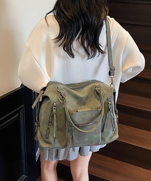 ショルダーバッグ バッグ ダブルジップ2WAYボストンショルダーバッグ/Y2K レディース | lulufa | 12