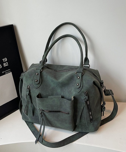 ショルダーバッグ バッグ ダブルジップ2WAYボストンショルダーバッグ/Y2K レディース | lulufa | 15