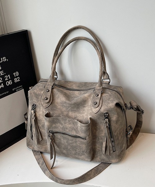 ショルダーバッグ バッグ ダブルジップ2WAYボストンショルダーバッグ/Y2K レディース | lulufa | 11