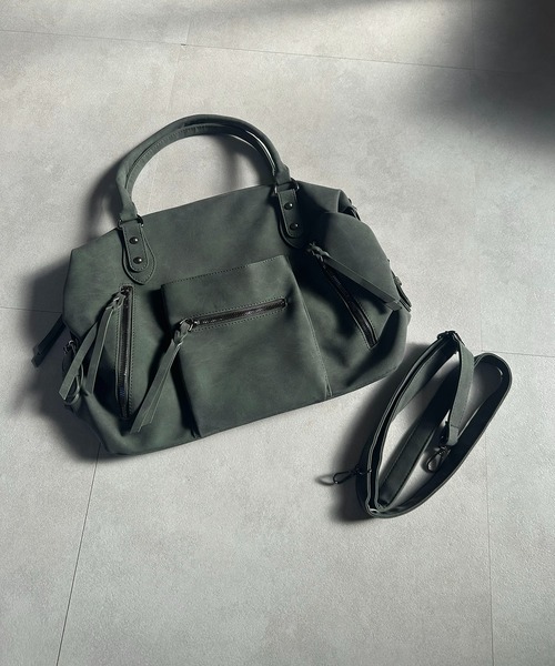 ショルダーバッグ バッグ ダブルジップ2WAYボストンショルダーバッグ/Y2K レディース | lulufa | 23