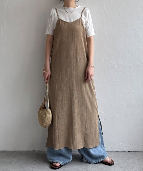 「LBC」 キャミソールワンピース M ベージュ レディース_画像2