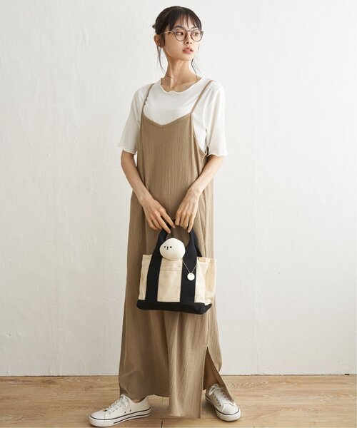 「LBC」 キャミソールワンピース M ベージュ レディース_画像4