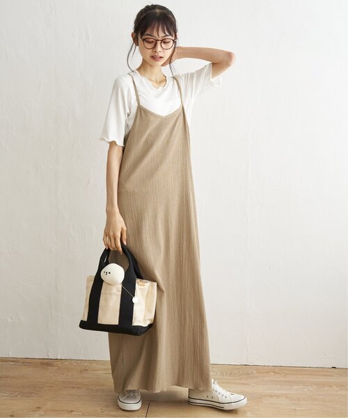 「LBC」 キャミソールワンピース M ベージュ レディース_画像5