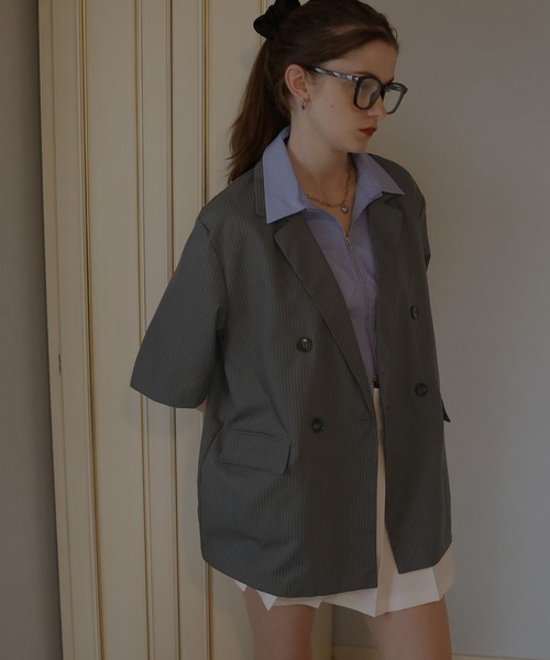 「Mili affinity」 テーラードジャケット FREE チャコール レディース_画像5