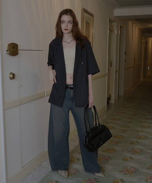 「Mili affinity」 テーラードジャケット FREE チャコール レディース_画像8