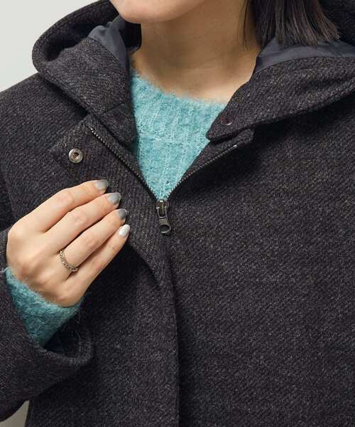 Green Parks（グリーンパークス） ノーカラーコート コート 2wayフード