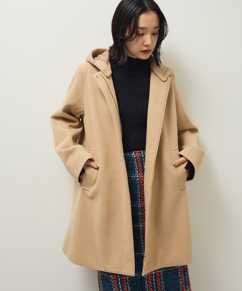 Green Parks（グリーンパークス） ノーカラーコート コート 2wayフード