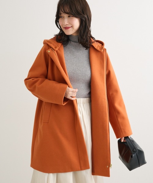 Green Parks（グリーンパークス） ノーカラーコート コート 2wayフード