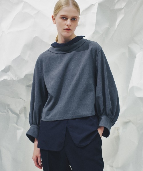 新品✨24年 ADORE プレーンストレッチブラウス 長袖シャツ アドーア ADORE(アドーア)｜◇ストレッチジョーゼットブラウス/ベージュ の通販