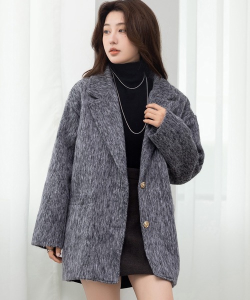 【美品】ラコステ ウールコート 中綿入り 裏地キルティング グレー 裏地キルティング 中綿 ウールアビエイタージャケット | LACOSTE