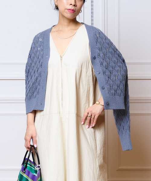 「IENA LA BOUCLE」 ニットカーディガン - ブルー レディース_画像6