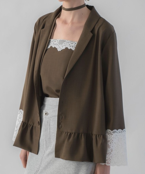 WILLFULLY（ウィルフリー） コート アウター cuffs lace hem balloon