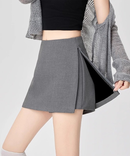 leune（ルネ） スカート ファスナースリット台形ミニスカート/スカパン