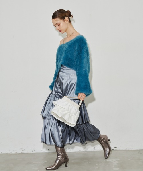 「VIOLETTA」 長袖ニット FREE チャコールグレー レディース_画像3