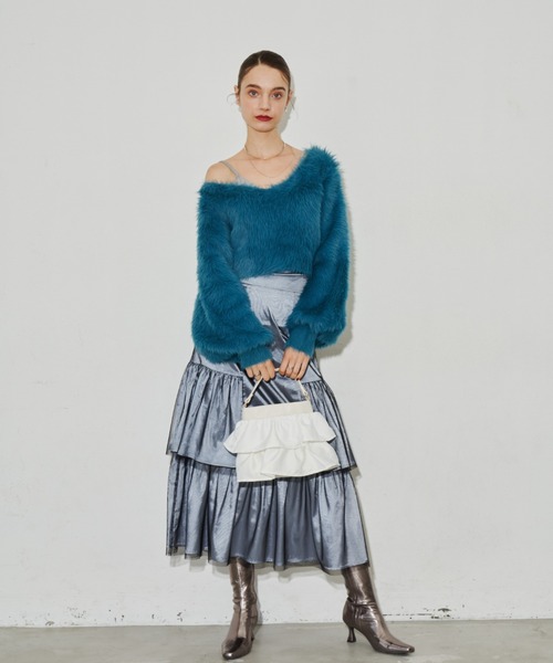 「VIOLETTA」 長袖ニット FREE チャコールグレー レディース_画像5