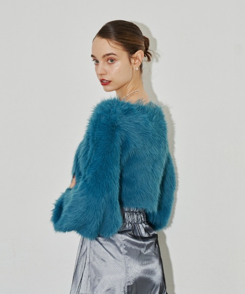 「VIOLETTA」 長袖ニット FREE チャコールグレー レディース_画像6