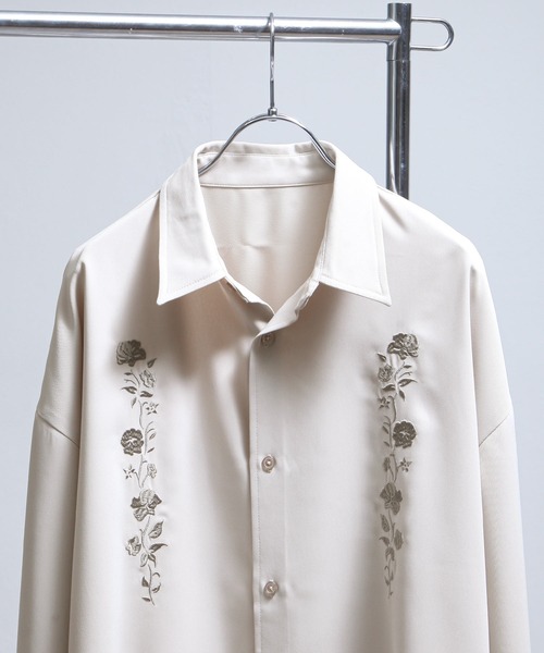 「Nilway」 長袖シャツ LARGE チャコール メンズ_画像2