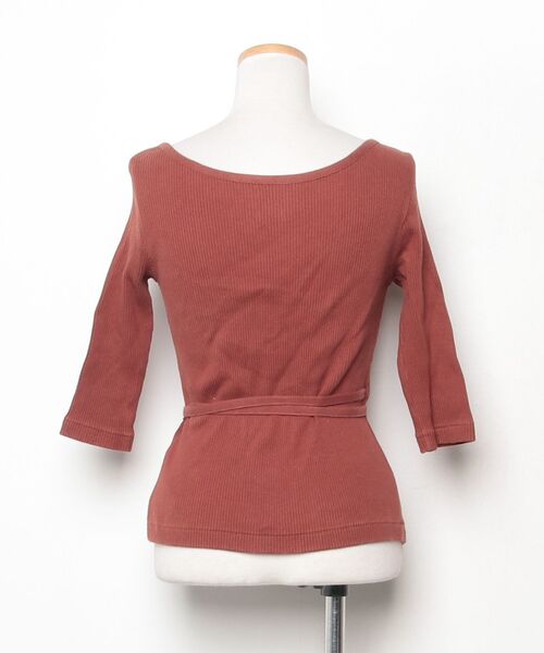 「INSCRIRE」 7分袖カットソー - レッド レディース_画像2