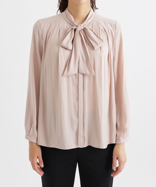 「TRANS WORK」 長袖ブラウス 38 オフホワイト レディース_画像4