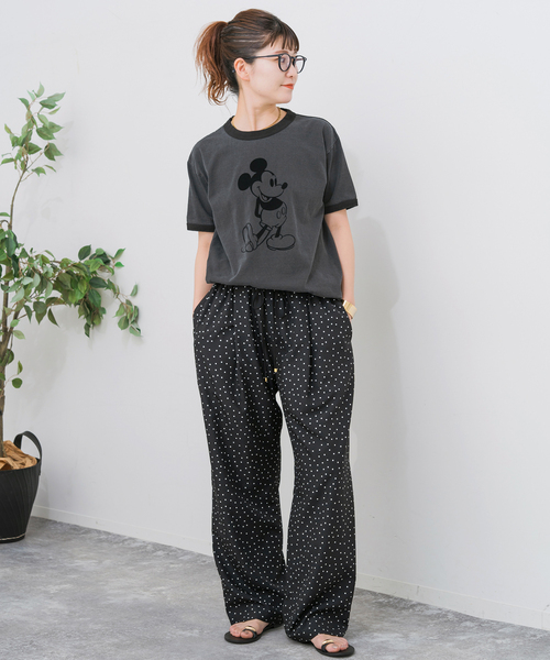 ワイドパンツ パンツ 「WEB限定 / 追加」ドットプリントイージーストレートパンツ レディースの画像