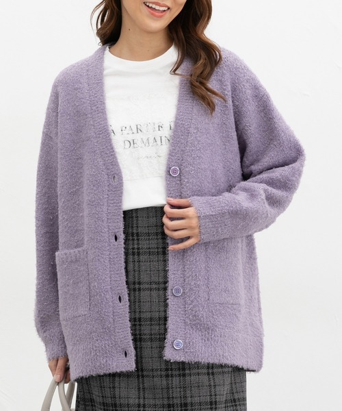 「Honeys」 ニットカーディガン L チャコール レディース_画像5