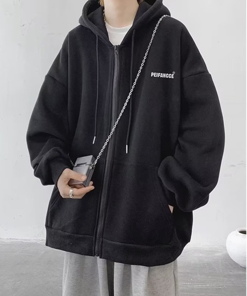 「NEW GENTLEMAN」 ジップアップパーカー L ダークグレー メンズ_画像2