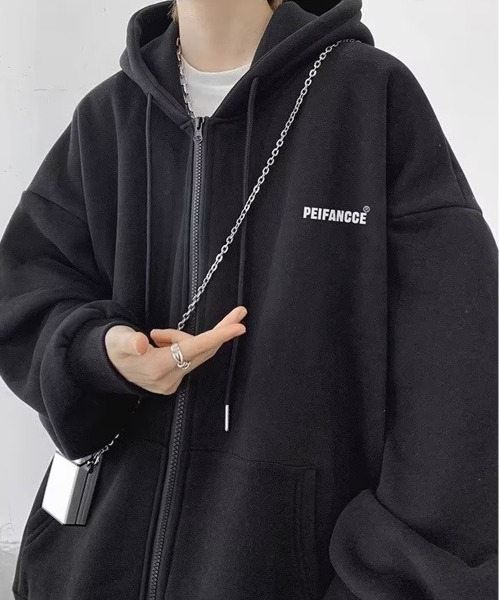 「NEW GENTLEMAN」 ジップアップパーカー L ダークグレー メンズ_画像3