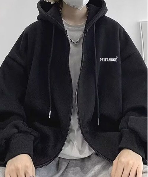 「NEW GENTLEMAN」 ジップアップパーカー L ダークグレー メンズ_画像4