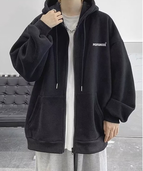 「NEW GENTLEMAN」 ジップアップパーカー L ダークグレー メンズ_画像5