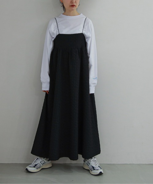 「feepur」 キャミソールワンピース MEDIUM ブラック レディース_画像3