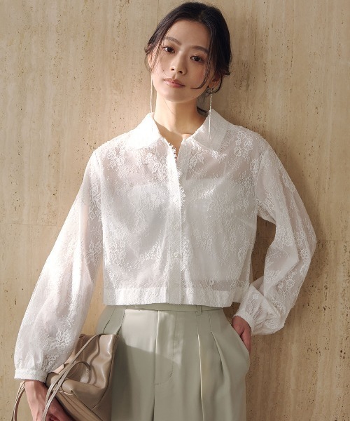新品♡anuans 新作ブラウス anuans（アニュアンス） ブラウス シャツ レースシャツブラウス