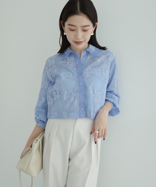 新品♡anuans 新作ブラウス anuans（アニュアンス） ブラウス シャツ レースシャツブラウス