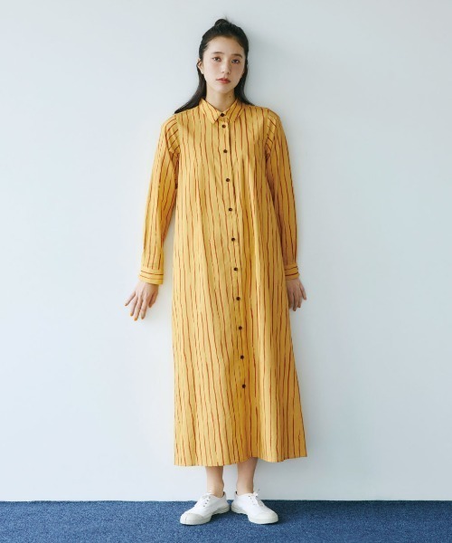 美品♪エストネーション コットン ハーフボタン ロングシャツワンピース THREE FIFTY STANDARD（スリーフィフティースタンダード） シャツ