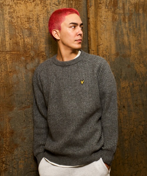 「ムラサキスポーツ」 「LYLE&SCOTT」長袖ニット M オフホワイト メンズ_画像9